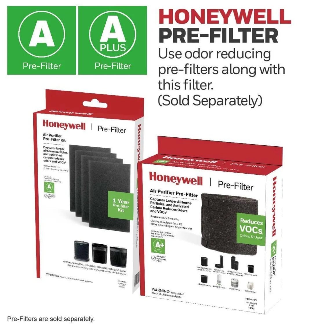 Air Purifier Replacement Filter, HRF-R1, R HEPA Filter, 2 Pack