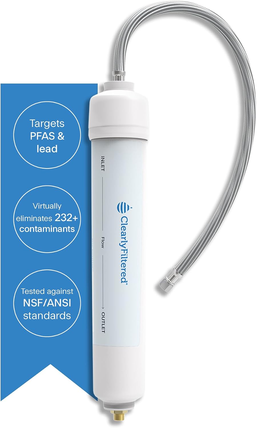 Clearly Filtered Inline Water Filter for Refrigerator, Ice Maker Water Line