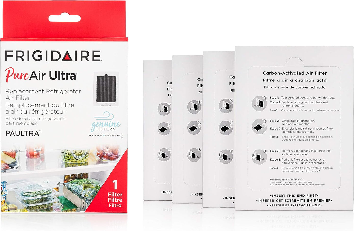 Frigidaire PAULTRA Pure Air Ultra 4 Count Air Filter, 6.5" x 4.75"