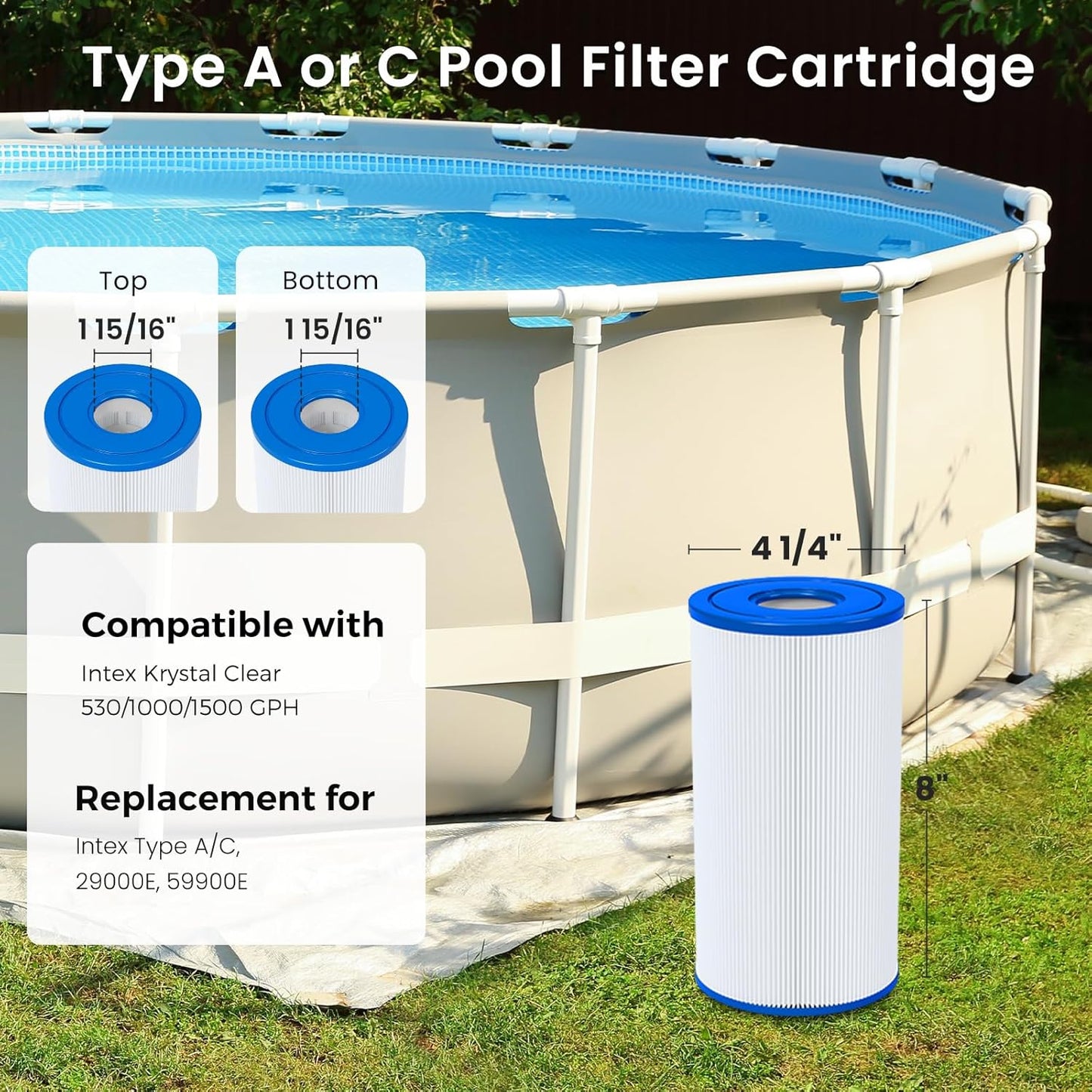 Future Way CCP420 Pool Filter Cartridge Replacement 4-Pack