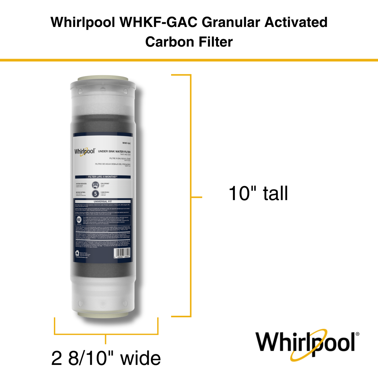 Whirlpool WHKF-GAC Undersink Replacement Water Filter Cartridge