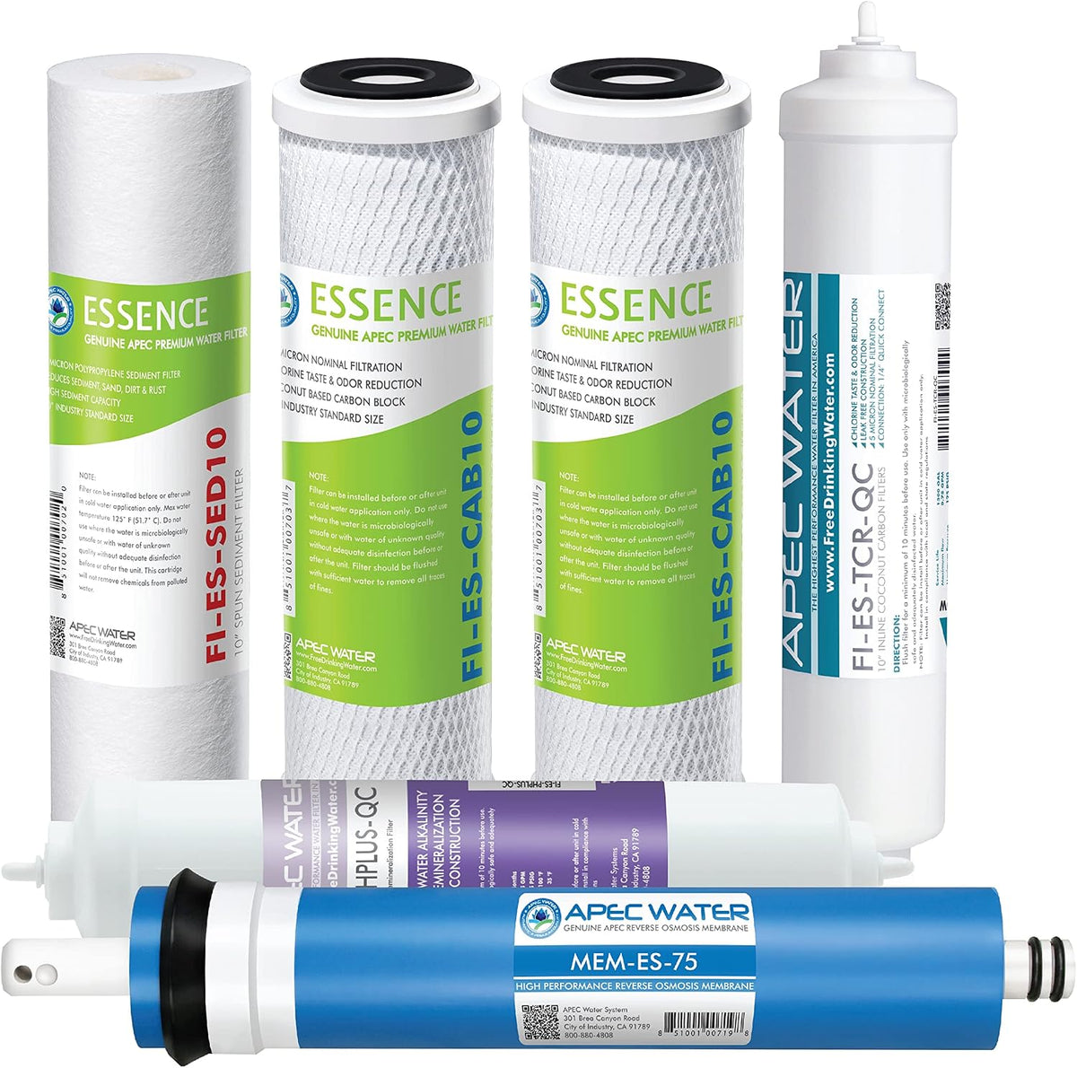 APEC Water FILTER-MAX-ESPH Replacement RO Filter Set, Alkaline, 75 GPD