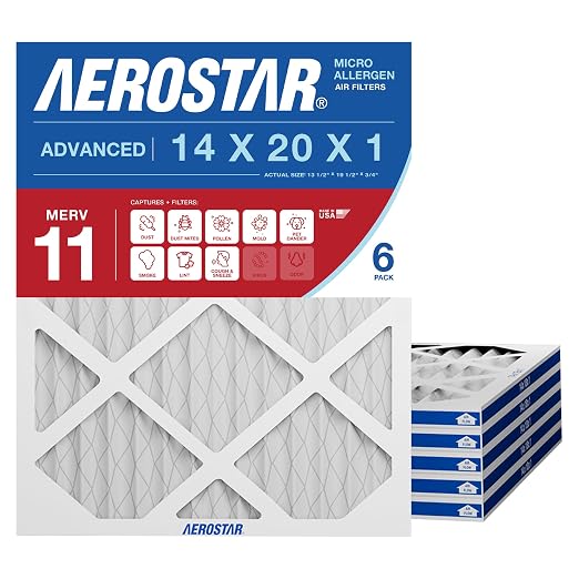 Aerostar Air Filter 14x20x1 MERV 11 AC Filter, HVAC, Furnace Filter