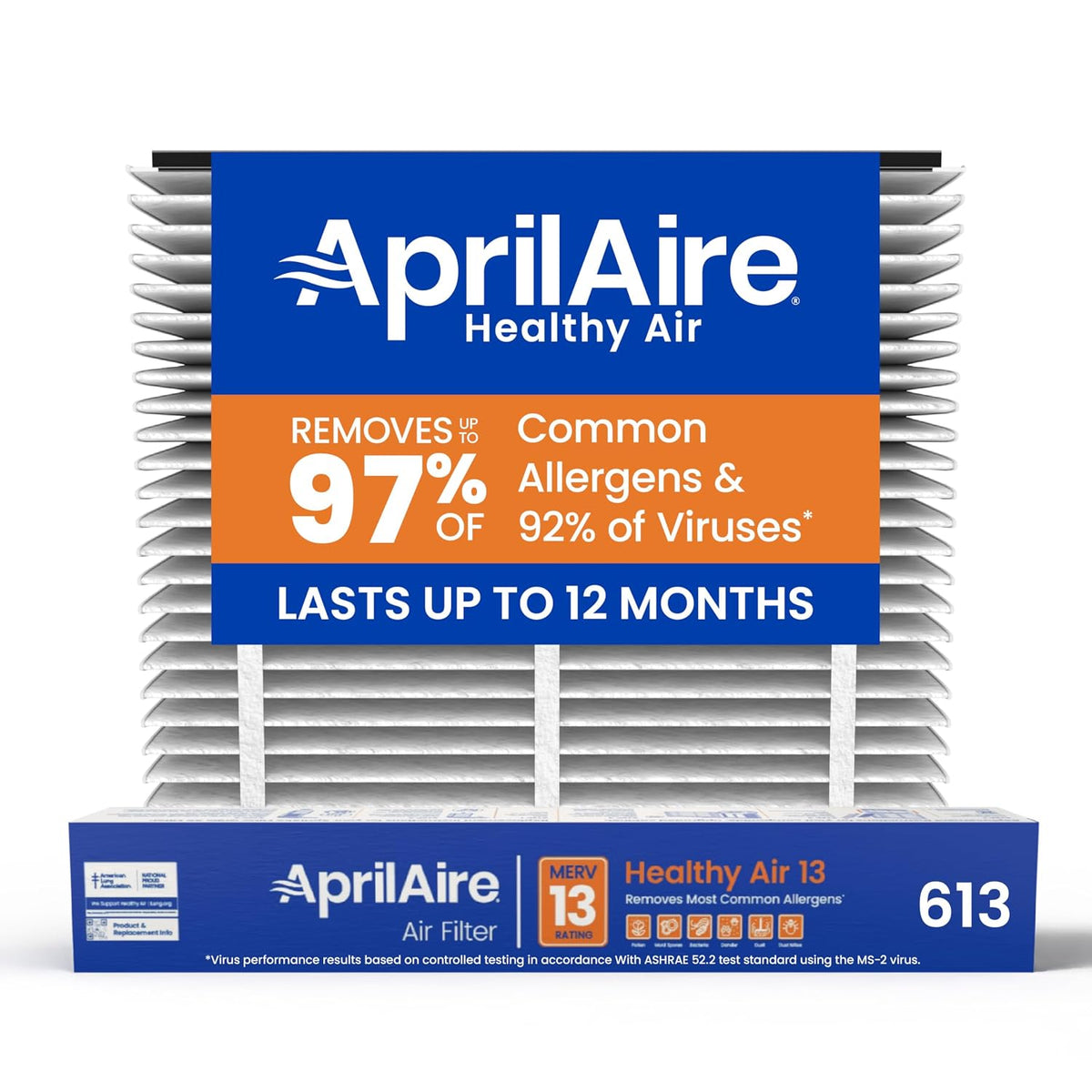 AprilAire 613 Replacement Air Filter for 1625FG Whole House Air Purifier, MERV 13