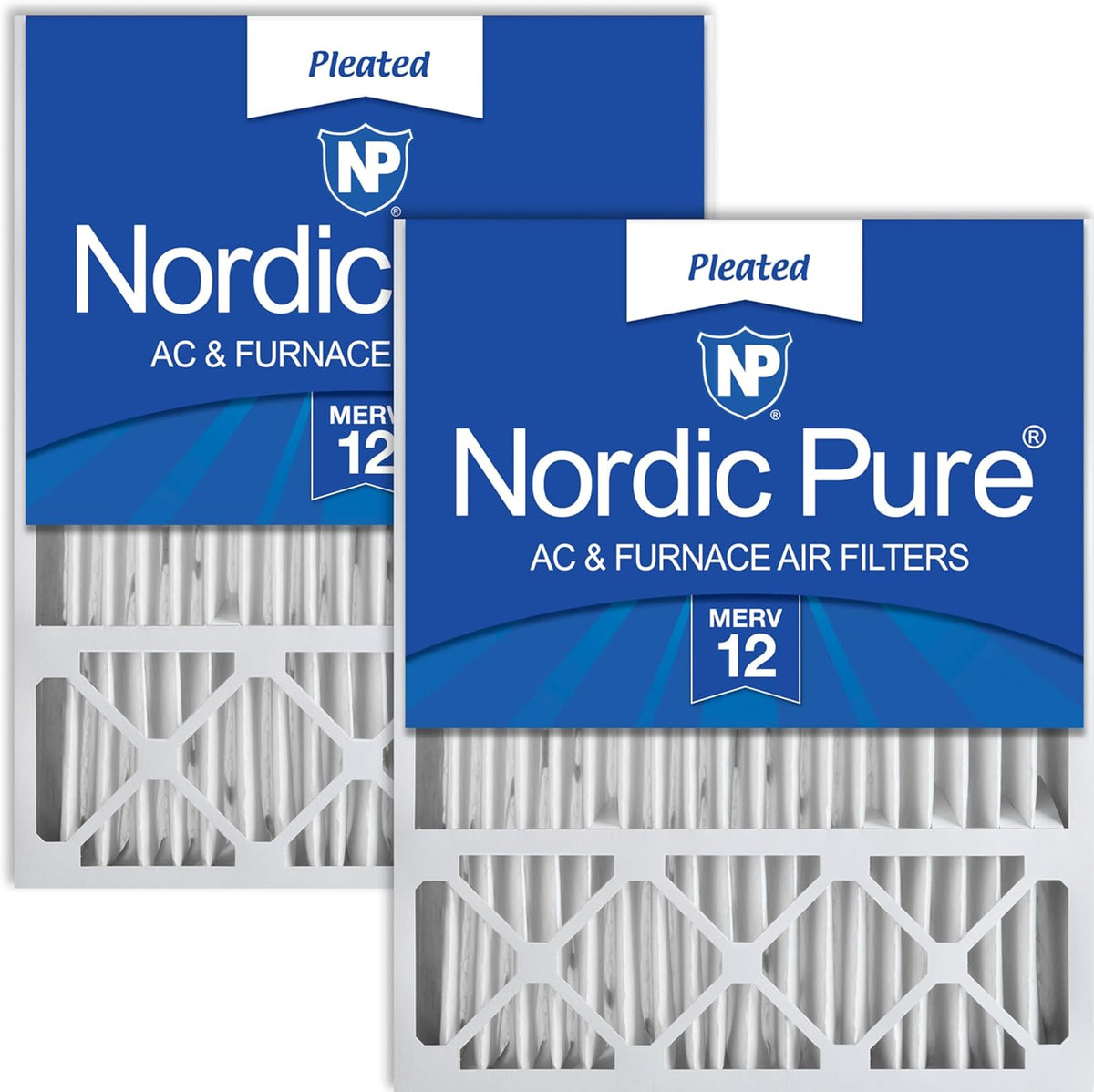 Nordic Pure 16x25x5 Honeywell Replacement MERV 12 Air Filters, 2 Pack