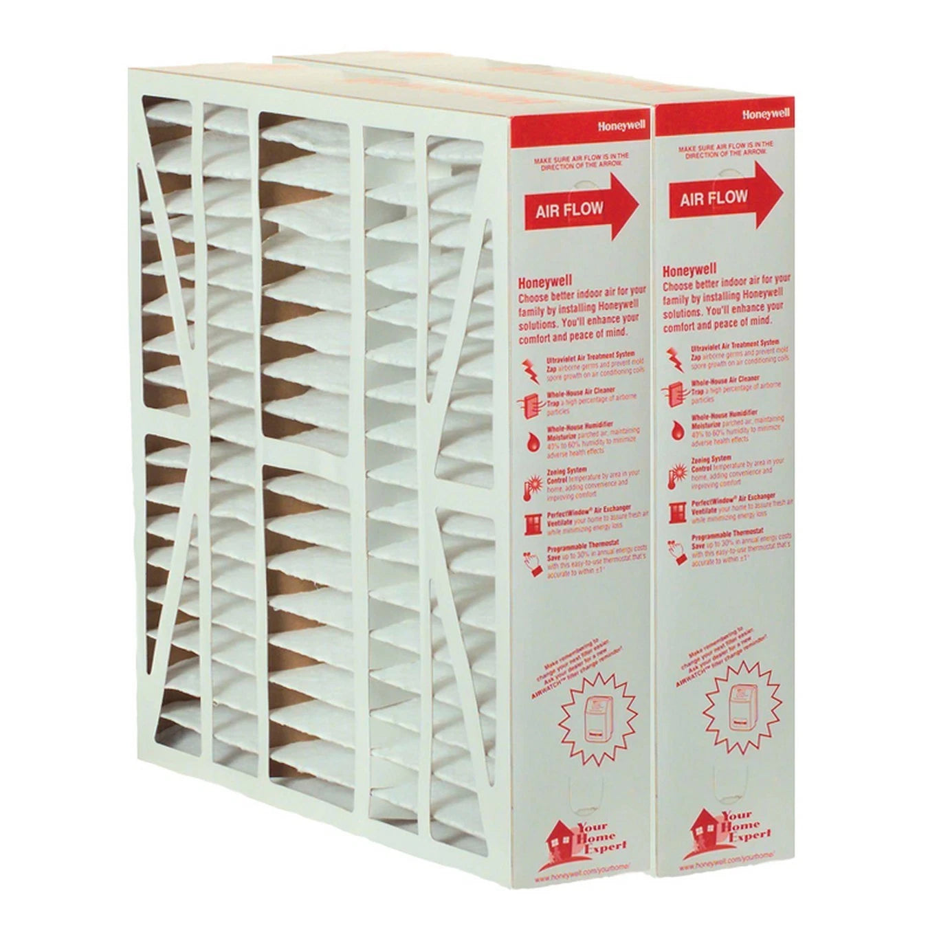 Honeywell - FC100A1037 Pleated Filter 20" x 25" x 4" MERV 11 (2 Pack) - Fine Filters