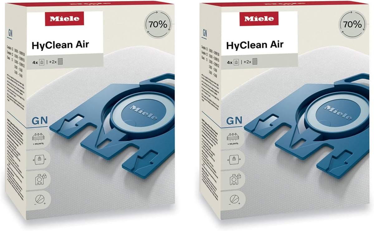 Miele GN AirClean 3D Efficiency Vacuum Cleaner Bags – 2 Boxes of 4 Bags & 2 Filters