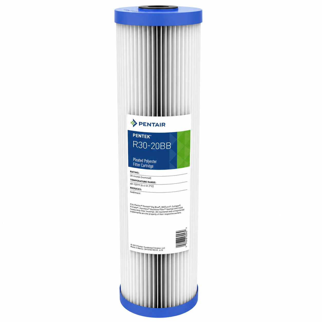 Pentair Pentek R30-20BB 20" x 4.5" Pleated Polyester Sediment Water Filter