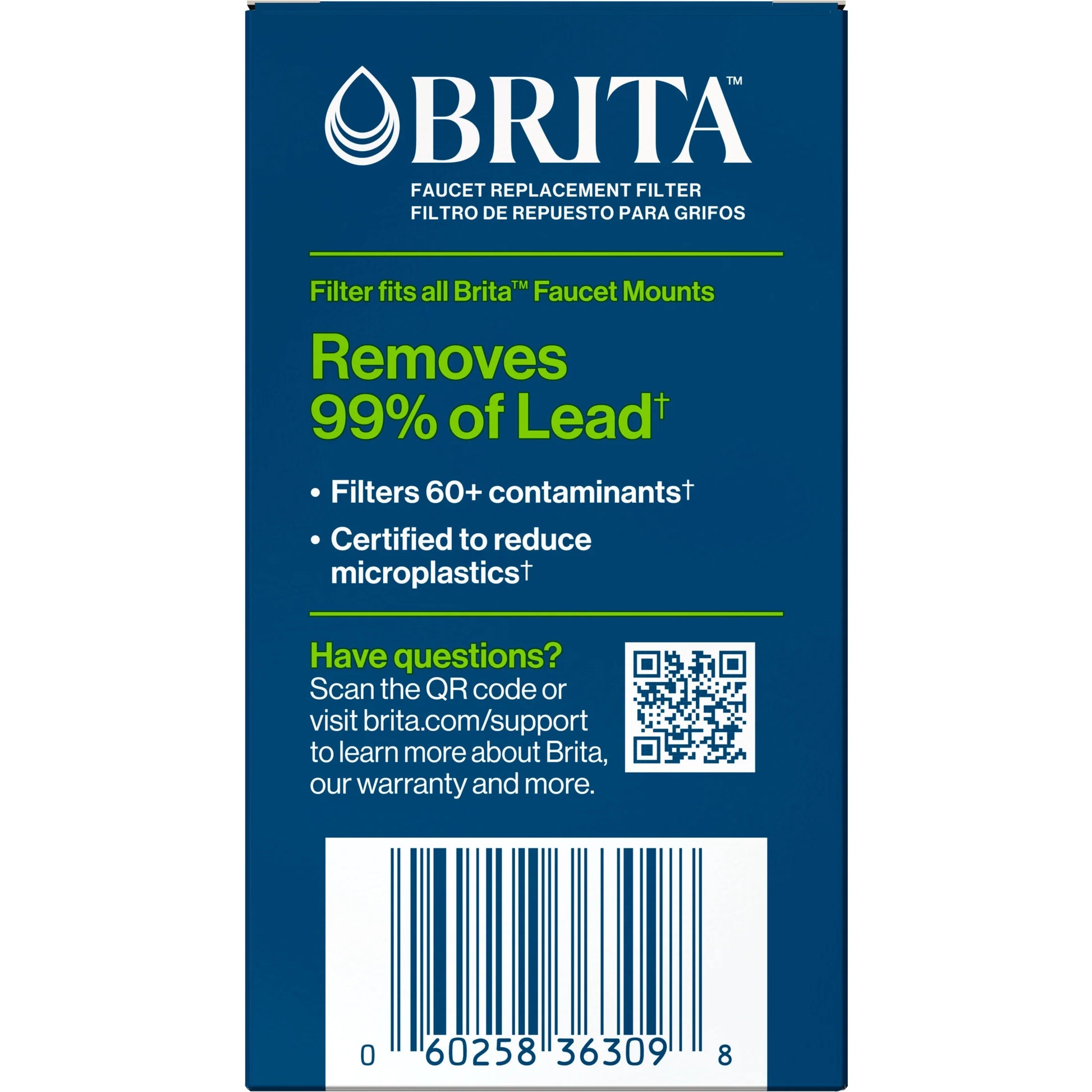 Brita Faucet Mount System Replacement Filter, Reduces Lead, Made without BPA, White, 1 Count