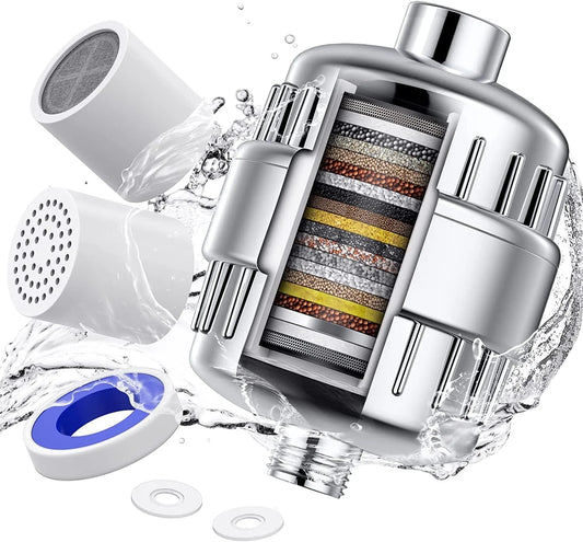ENROSLU Shower Filter 30 Stage Showerhead Filter for Hard Water Shower Water Filter with 2 Replaceable Filter Cartridges