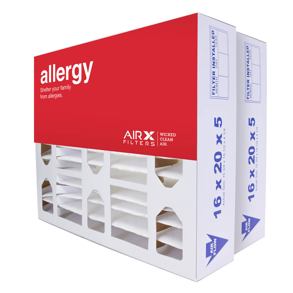 16x20x5 AIRx ALLERGY Replacement for Lennox X0582 Air Filter | MERV 11 Pleated Furnace Filter | 2-Pack