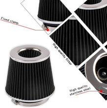 AUTOXBERT Black 3" 76Mm Inlet Cold Air Intake Filter Cone Replacement High Performance Washable Dry Engine Air Filter
