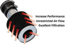 AUTOXBERT Black 3" 76Mm Inlet Cold Air Intake Filter Cone Replacement High Performance Washable Dry Engine Air Filter