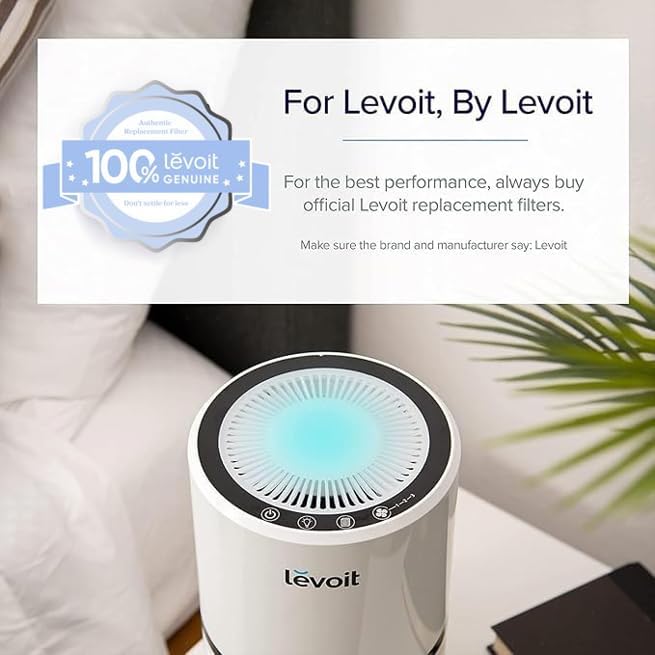 Levoit LV-H132 Air Purifier Genuine Replacement Filter, AHAM VERIFIDE, High-Efficiency Activated Carbon, LV-H132-RF, 1-Pack