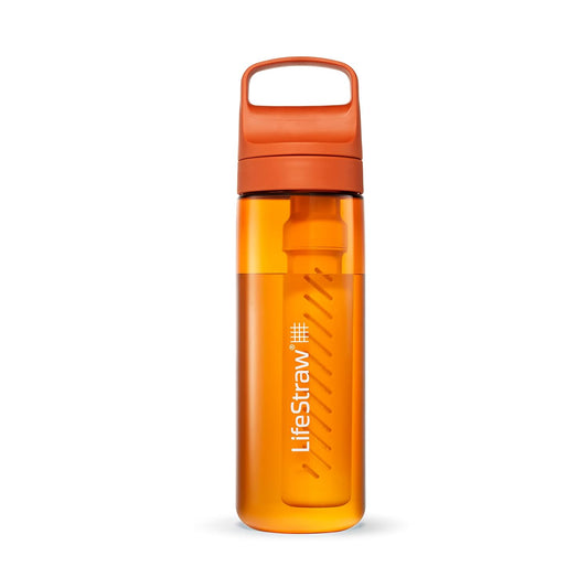 LifeStraw Go Series Water Filter Bottle BPA-Free, 22 oz, Kyoto Orange