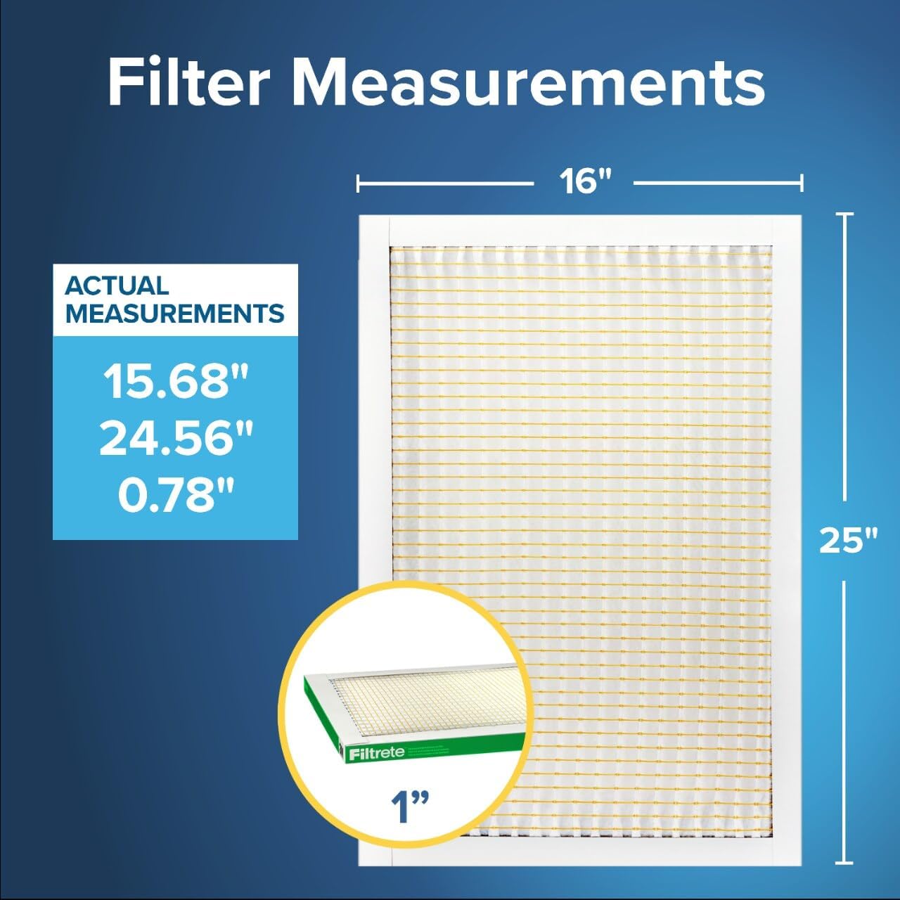 Filtrete 16x25x1 Air Filter MERV 8, MPR 700 Tough on Pollen, 4-Pack AC Furnace HVAC Filters, 3-Month Pleated Electrostatic