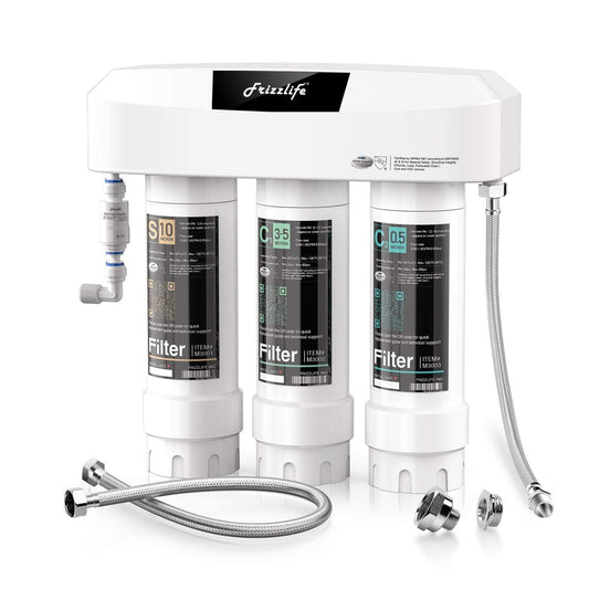 Frizzlife SK99 Under-Sink Water Filter System, Direct Connect, NSF 42/53 Certified, 0.5 Micron