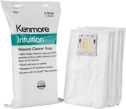 Kenmore IB600 HEPA replacement bags for Intuition upright vacuums, 6-pack