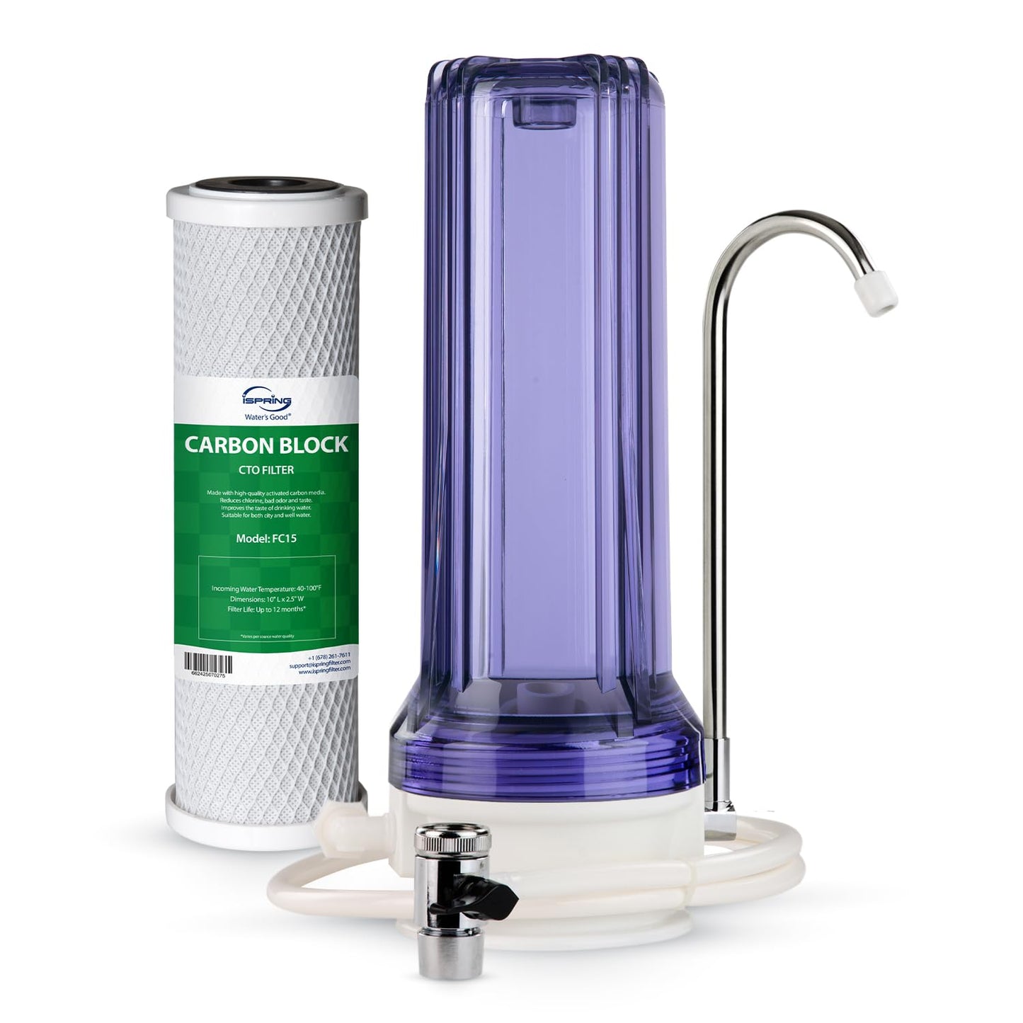 iSpring CKC1C Countertop Drinking Water Filtration System with Carbon Filter