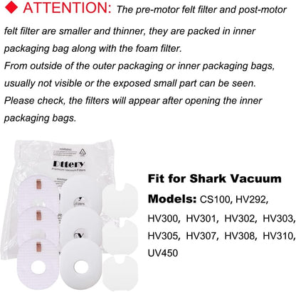 Shark Rocket HV300 Filter Replacement Kit, Fits HV292 HV300 HV301 HV302 HV305 HV310 UV450, Replaces XFFV300, 9 Pack