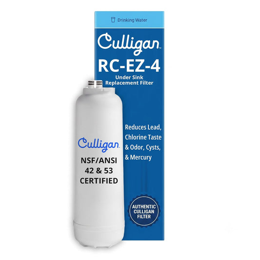 Culligan RC-EZ-4 Premium Water Filtration Replacement Cartridge for Under-Sink, Refrigerator & RV Systems, EZ Change Water Filter, 500 Gallon Capacity