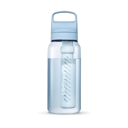 LifeStraw Go Series BPA-Free Water Filter Bottle 1L 2-Pack Icelandic Blue and Aegean Sea