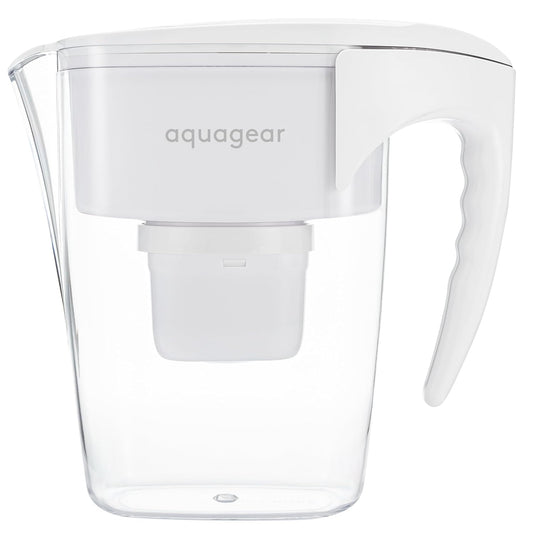 Aquagear Water Filter Pitcher – Lead, Chlorine, PFOA/PFOS & Microplastics Filter, 10 Cup, 120 Gallon Filter Life