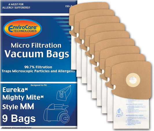 Eureka Mighty Mite Style MM Vacuum Bags, Fits 3670 3680 Series Canisters, Replaces 60295 60295A, 9 Pack