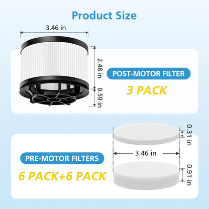 LVAC-200 Replacement Filter Set for LEVOIT LSV-V201-WUS Cordless Vacuum