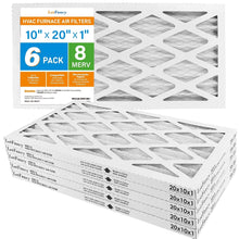 10X20X1 Air Filters, 6 Pack, MERV 8 Pleated HVAC AC Furnace Filters