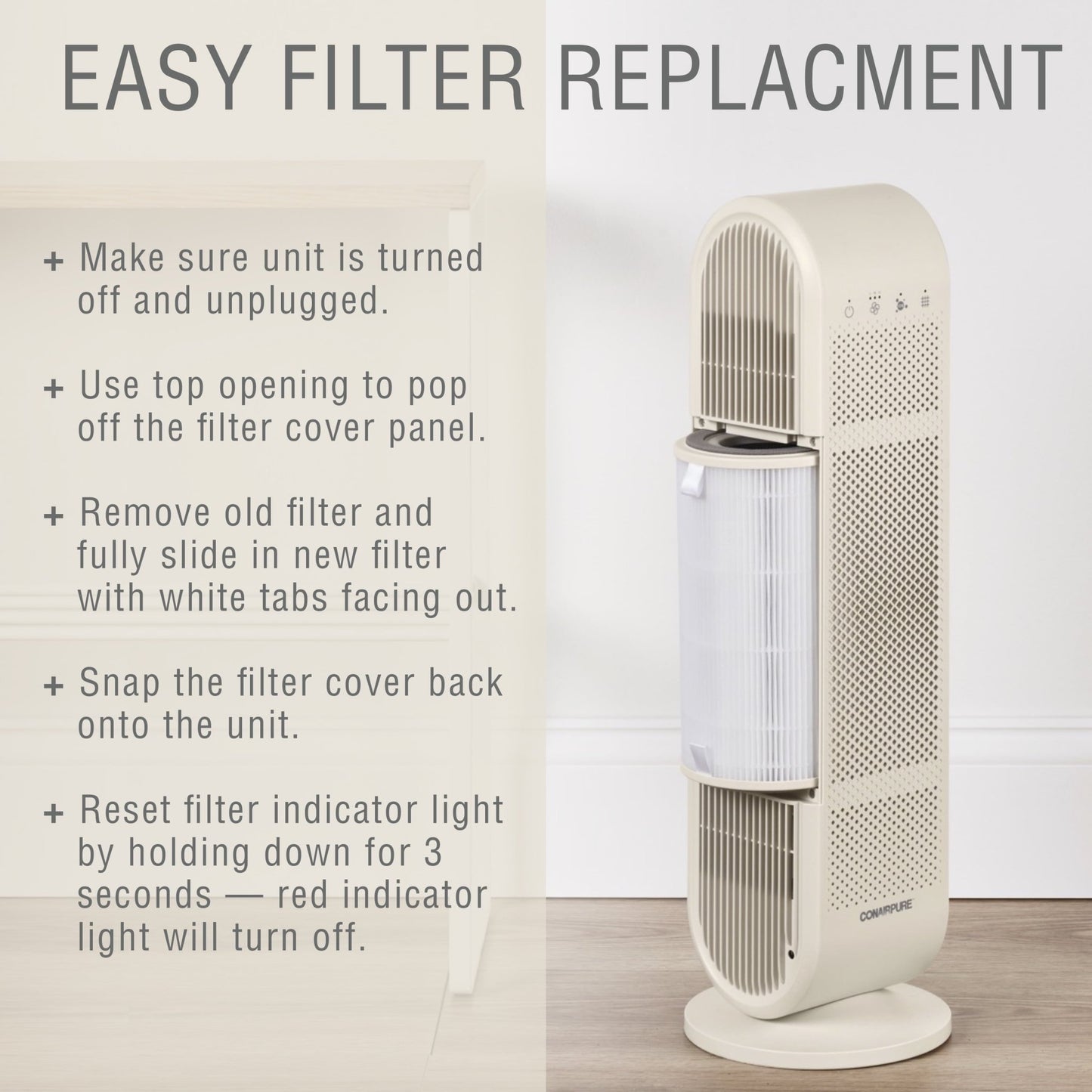 ConairPure (2 Pack)  Medium Room AIR PURIFIER Replacement Filter APRP04 200 Sq. Ft. 2,500 Hours
