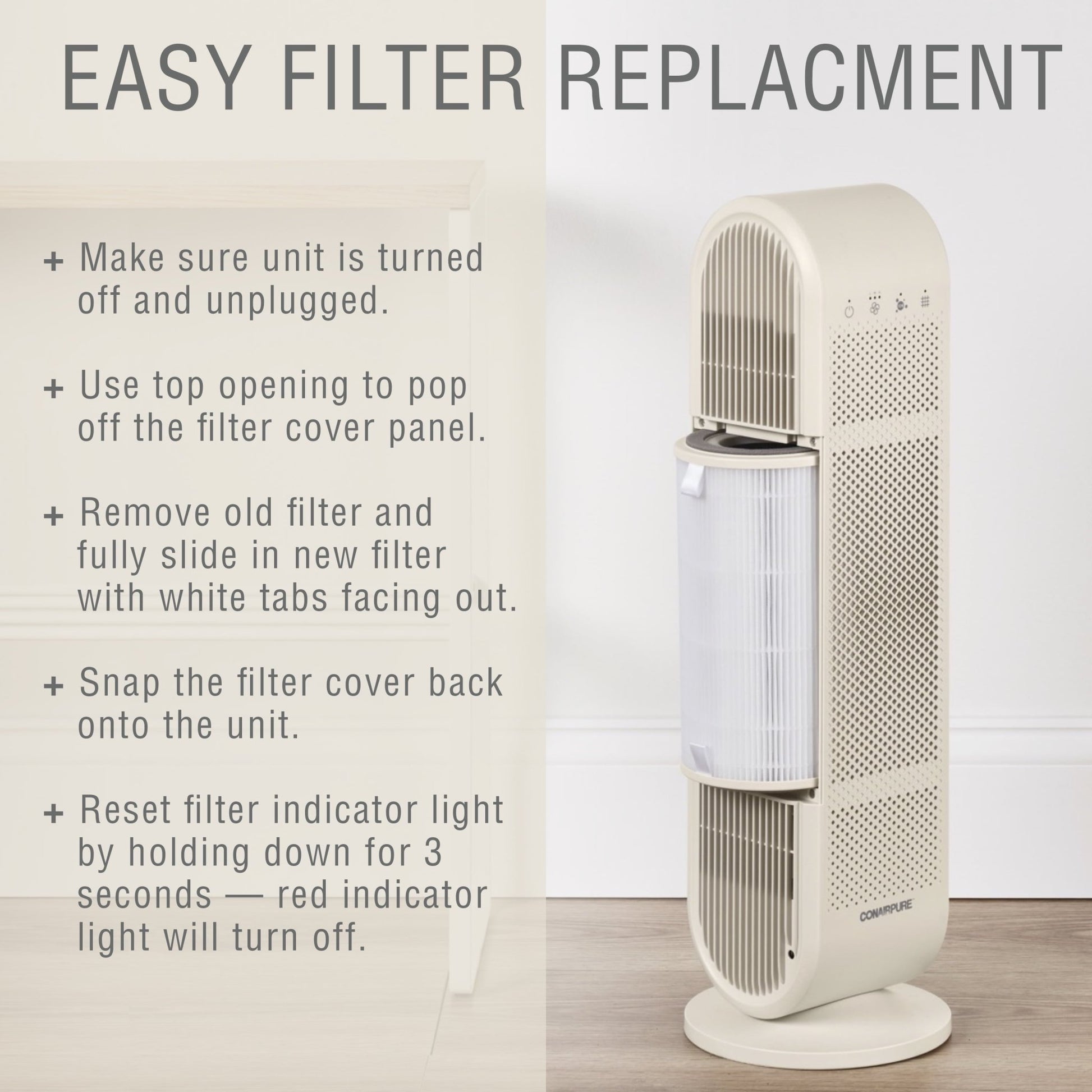 ConairPure (2 Pack)  Medium Room AIR PURIFIER Replacement Filter APRP04 200 Sq. Ft. 2,500 Hours
