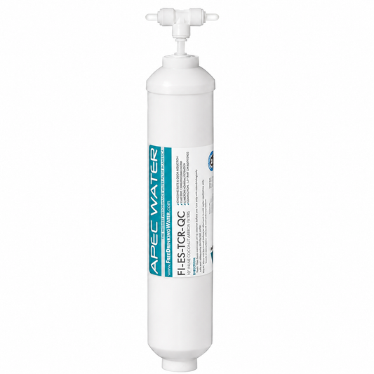 APEC FI-ES-TCR-QC 10" High Capacity Inline Carbon Filter with 1/4" Quick Connect Stage-5 for Undersink Reverse Osmosis Water System