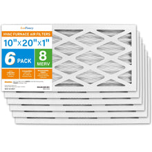 10X20X1 Air Filters, 6 Pack, MERV 8 Pleated HVAC AC Furnace Filters