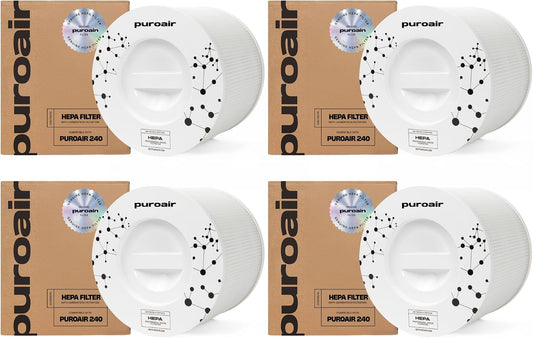 PuroAir 240 Replacement Filter, Genuine HEPA Air Purifier Filter, 4-Pack