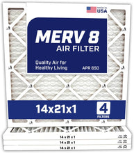 14x21x1 Air Filter | 4-PACK | MERV 8 HVAC Pleated A/C Furnace Filters