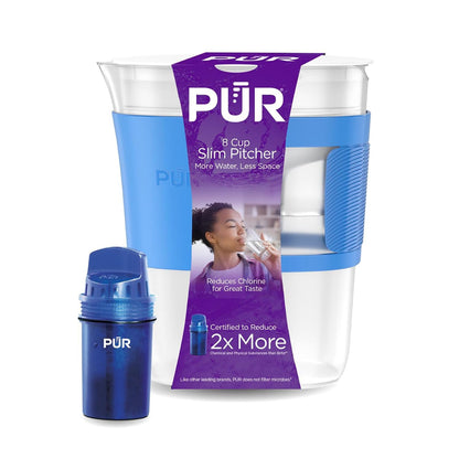PUR Slim 8-Cup Water Filter Pitcher, Includes 1 Filter
