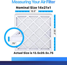 14x21x1 Air Filter | 4-PACK | MERV 8 HVAC Pleated A/C Furnace Filters