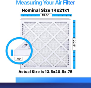 14x21x1 Air Filter | 4-PACK | MERV 8 HVAC Pleated A/C Furnace Filters