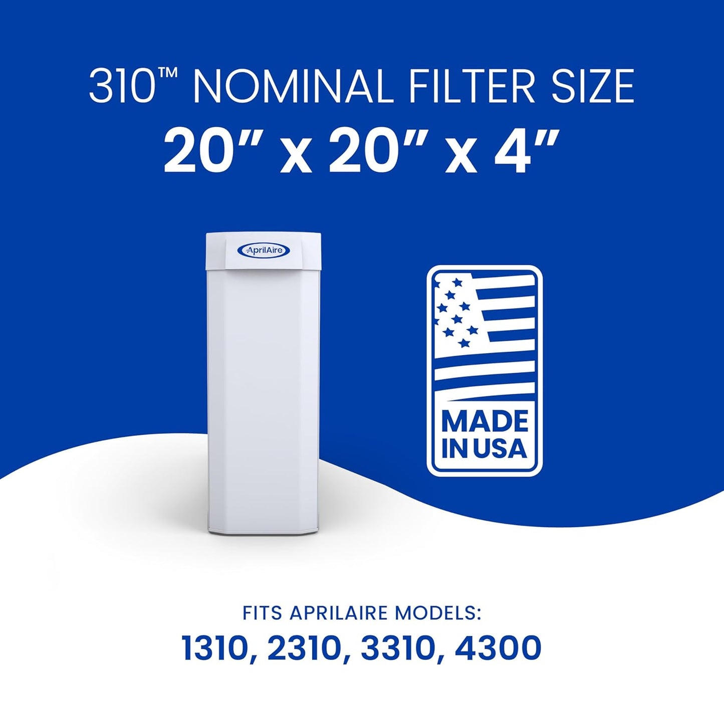 AprilAire 310 Replacement Filter for AprilAire Whole House Air Purifiers, MERV 11, 20x20x4 Air Filter, Pack of 1