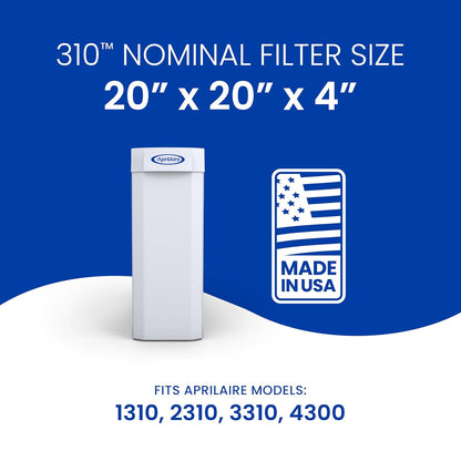 AprilAire 310 Replacement Filter for AprilAire Whole House Air Purifiers, MERV 11, 20x20x4 Air Filter, Pack of 1