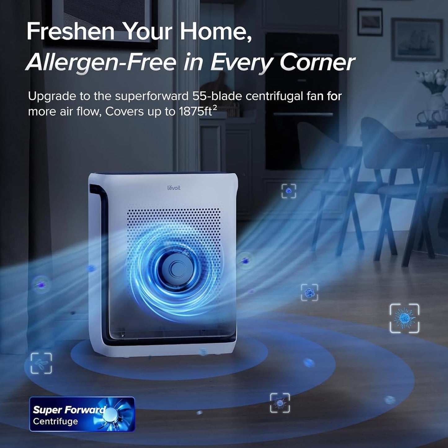 LEVOIT Vital 200S-P Smart Air Purifier for Large Rooms with HEPA Sleep Mode