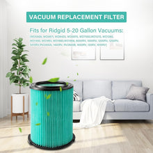 VF6000 5-Layer HEPA Material Filter Replacement for RIDGID 5 to 16 Gallon Wet/Dry Vacuums, 2 Pack