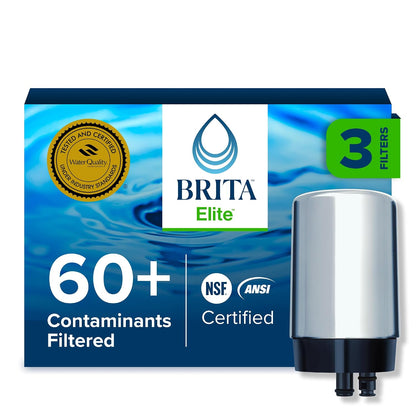 Brita Faucet Water Filter Replacement, 3 Filters, Chrome