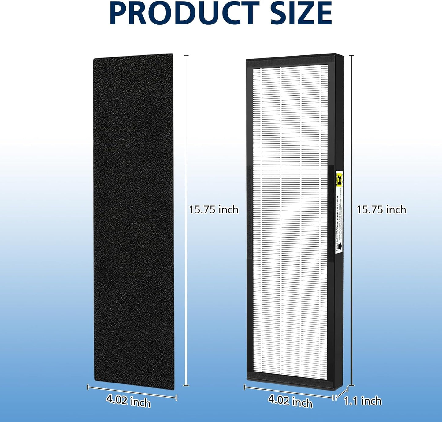 FLT4825 HEPA Filter B Replacement for GermGuardian AC4825, AC4300, AC4800, AC4850PT, AC4900CA, 8 Carbon Pre-Filters