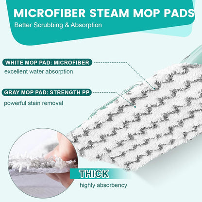 6 Pack Steam Mop Replacement Pads for Shark S1000 Series, Washable Reusable Microfiber Pads