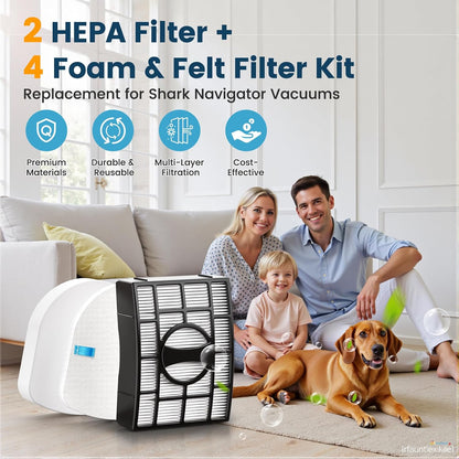 Shark XFFK560 & XHEPA560 Vacuum Filter Kit for Navigator & Rotator Models