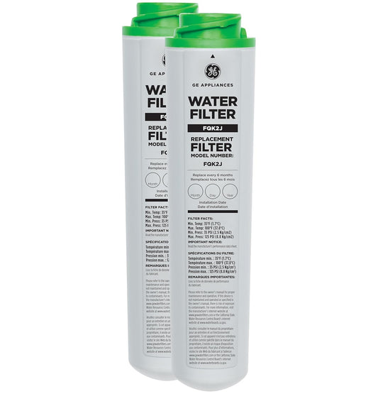 GE FQK2J Replacement for FQSLF & FQSVF Under Sink Water Filter | 2-Pack - Fine Filters