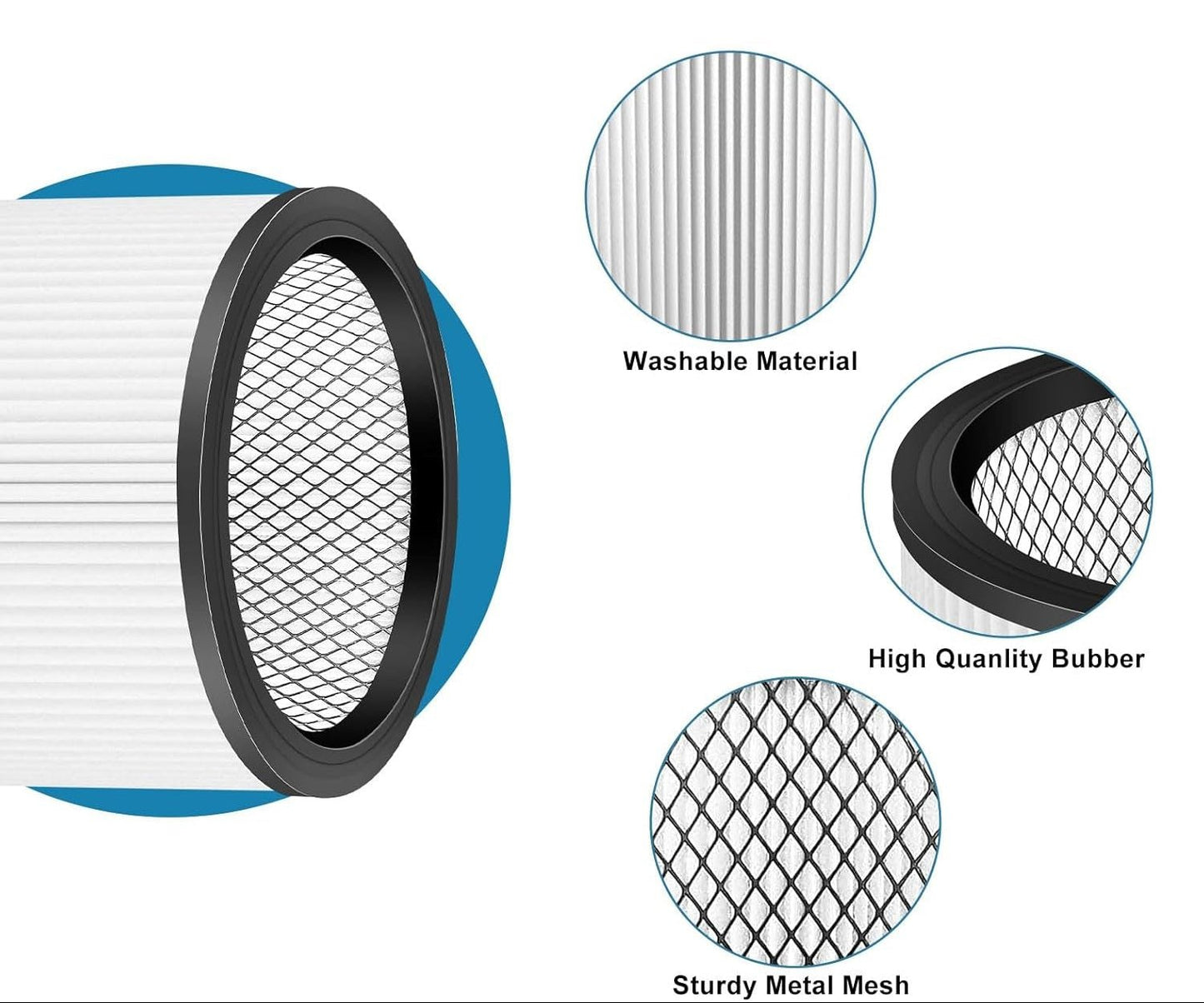 Shop-Vac 90304 Replacement Cartridge Filter, Fits 5 Gallon and Larger Wet Dry Vacuums, 2 Pack