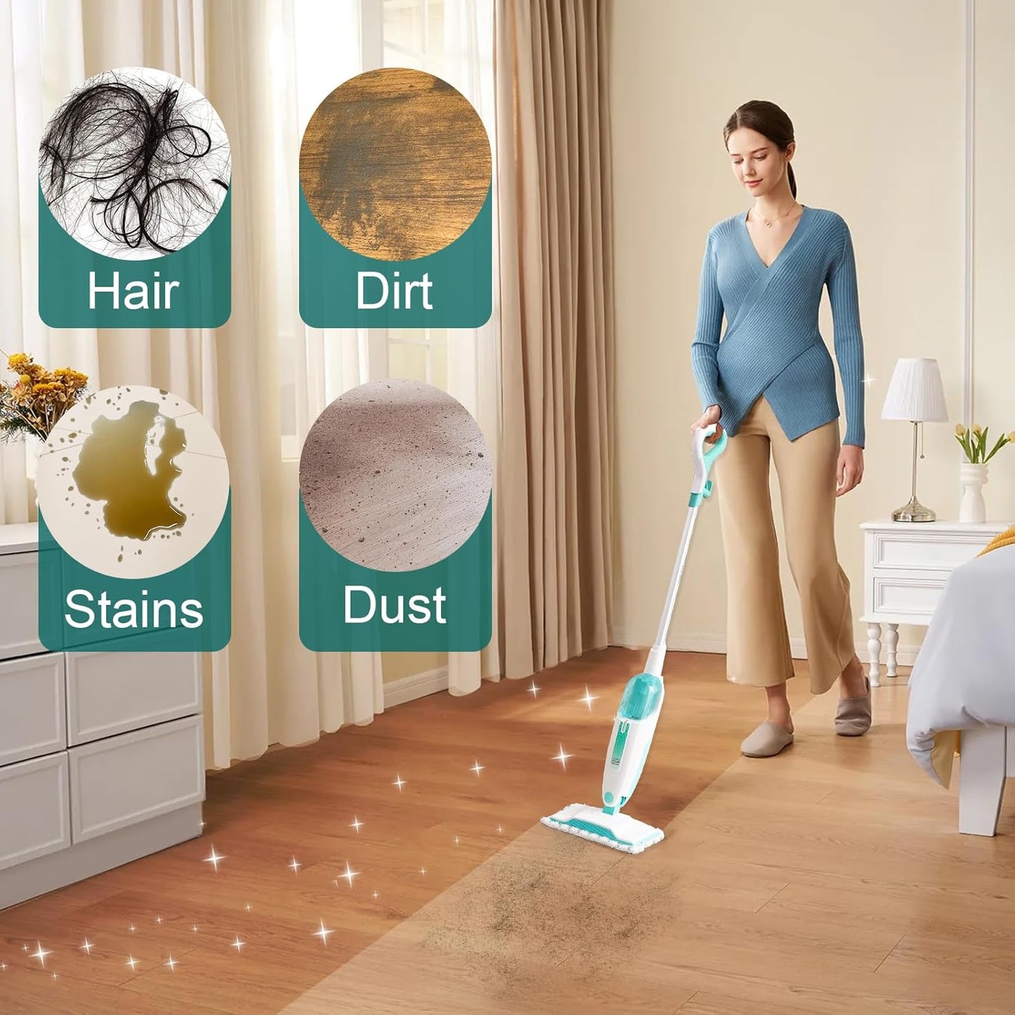 6 Pack Steam Mop Replacement Pads for Shark S1000 Series, Washable Reusable Microfiber Pads